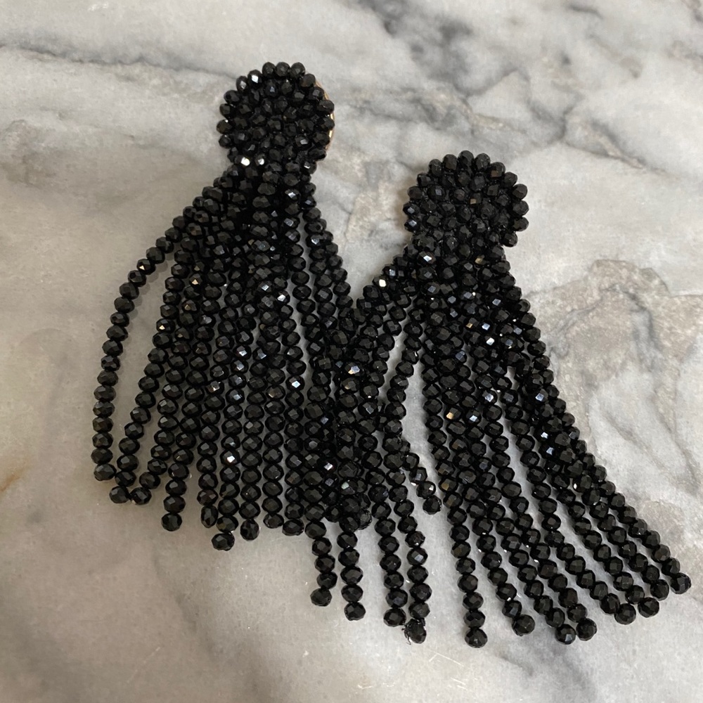 Baublebar beaded drop earrings (black)
